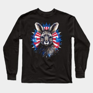 Patriotic Kangaroo Long Sleeve T-Shirt